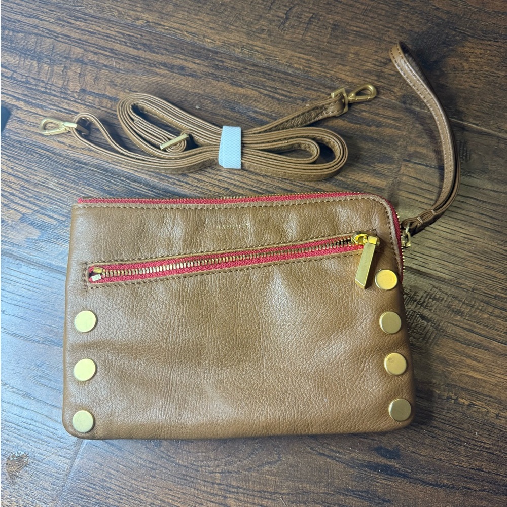 Hammitt Brown Leather Crossbody Bag with Gold Accents